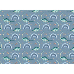 Jersey - Dinos Regenbogen rauchblau